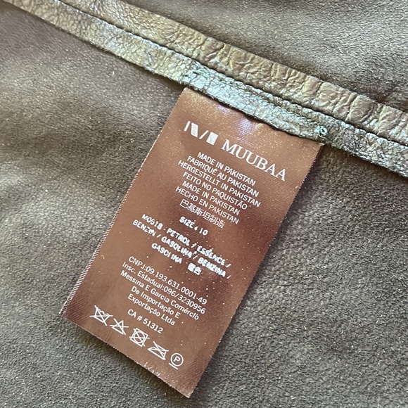 MUUBAA sz6 suede leather moto jacket iridescent - Picture 4 of 8